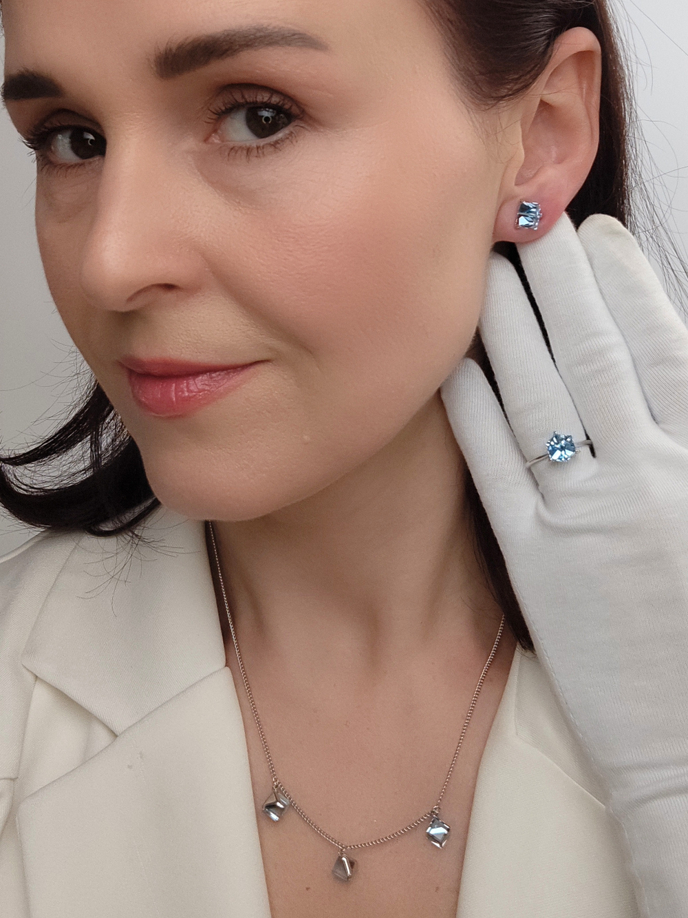 Браслет Миражи с голубыми кристаллами Swarovski
