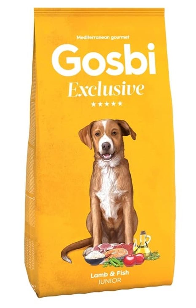 Gosbi 12кг низкозерновой корм для щенков сред. и кр. пород с Ягенком и рыбой Gosbi 12кг низкозерновой корм для щенков сред. и кр. пород с Ягенком и рыбой