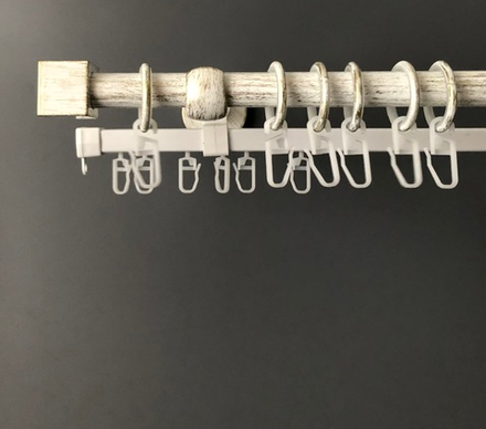 Карниз кованый Куб Ост d16 мм двухрядный со второй направляющей, цвет белое золото