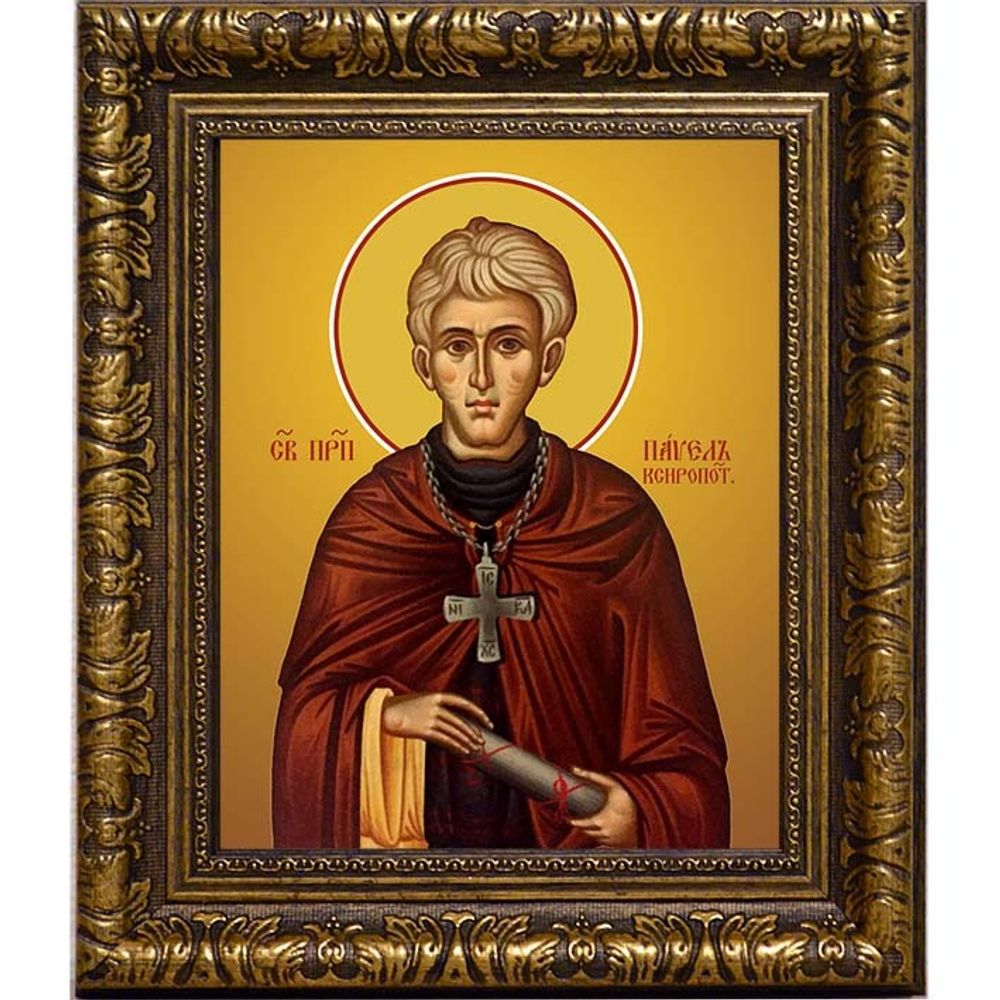 Павел Ксиропотамский преподобный. Икона на холсте.