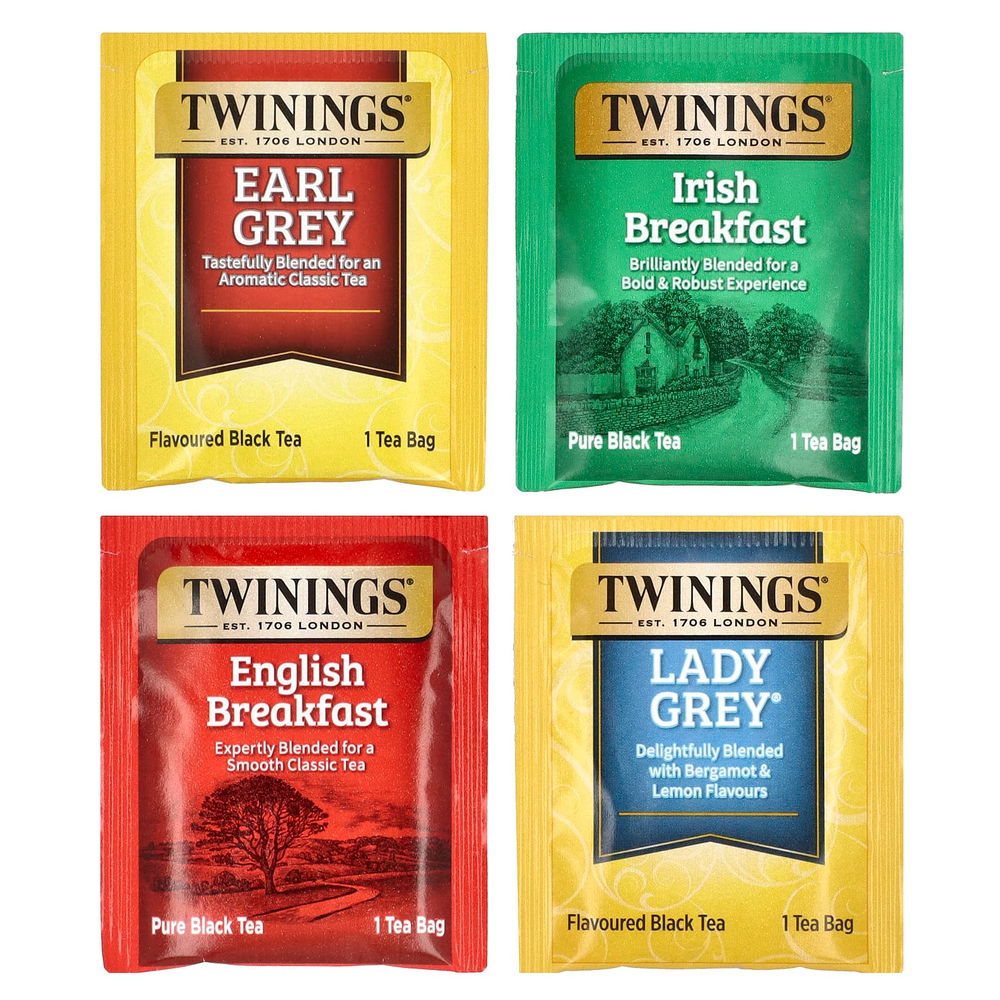 Twinings, черный чай, набор разных сортов, 20 чайных пакетиков, 40 г (1,41 унции)