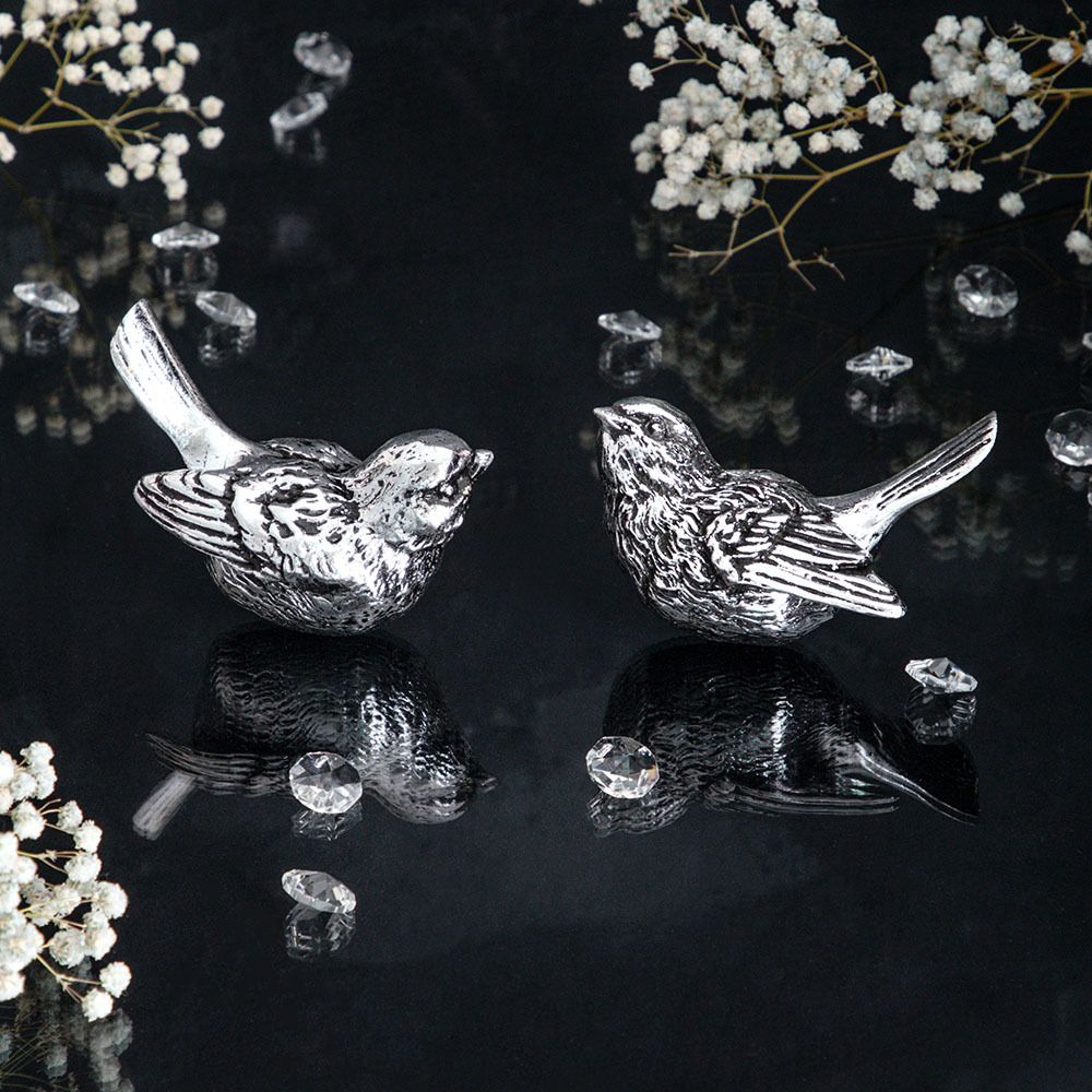 Ручка мебельная Птичка Терра левая Античное серебро