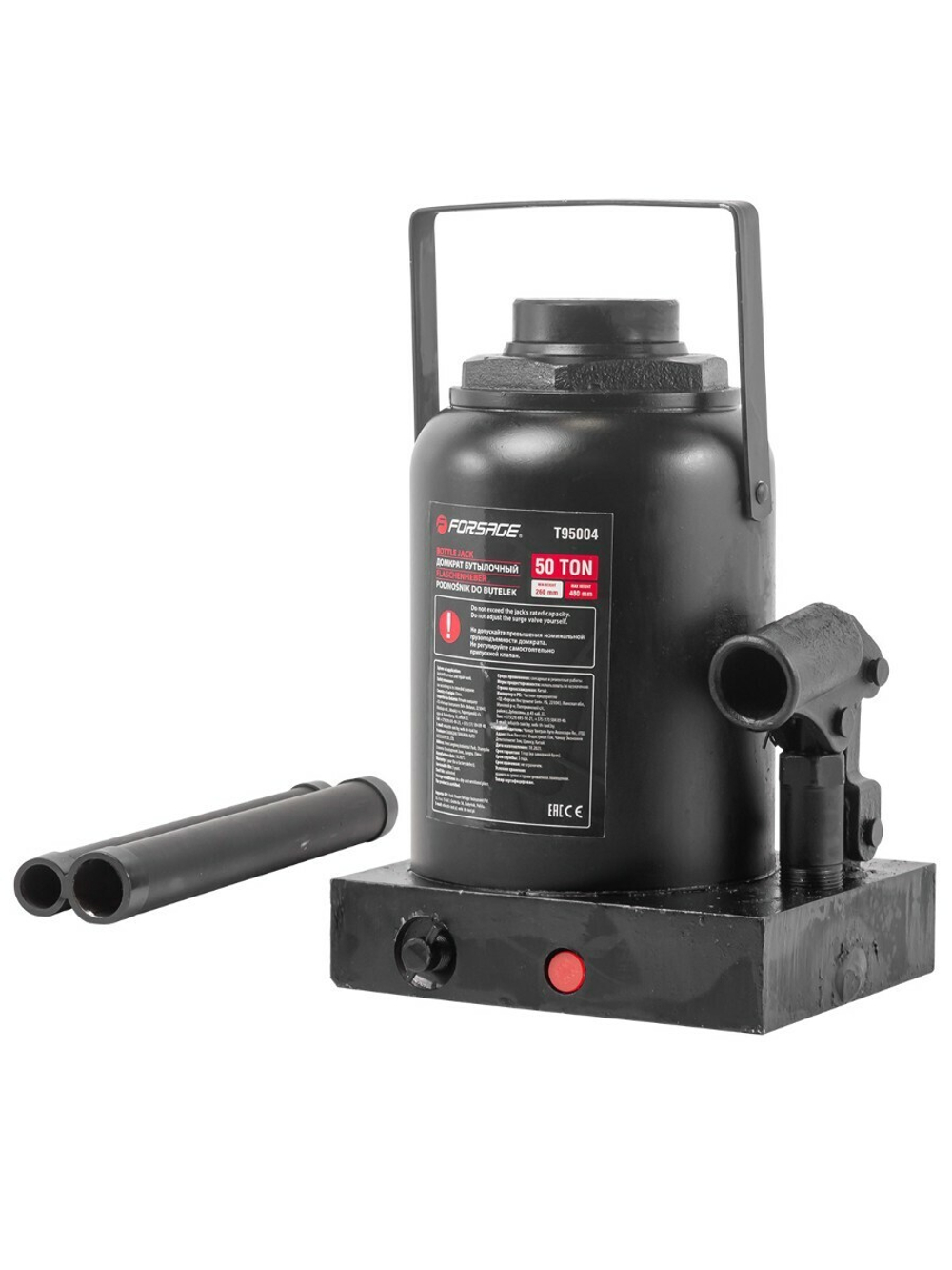 Домкрат бутылочный 50т с клапаном (h min 260мм, h max 415мм) Forsage F-T95004