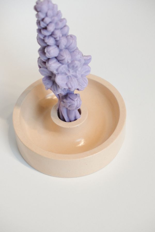 Подсвечник бетонный персиковый - фото 1