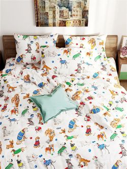 Простынь Сказка "Dogs on white" 150х215 см, перкаль