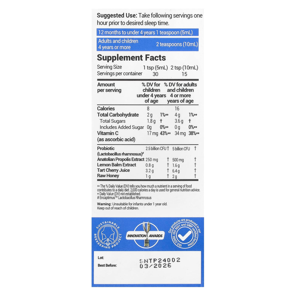 Bee & You, Propolis Immune, ночной сироп, для детей и взрослых, 150 мл (5 жидк. Унций)
