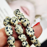 Порфир (яшма далматиновая), бусины галтовка, прямоугольные, овалы 8-12мм