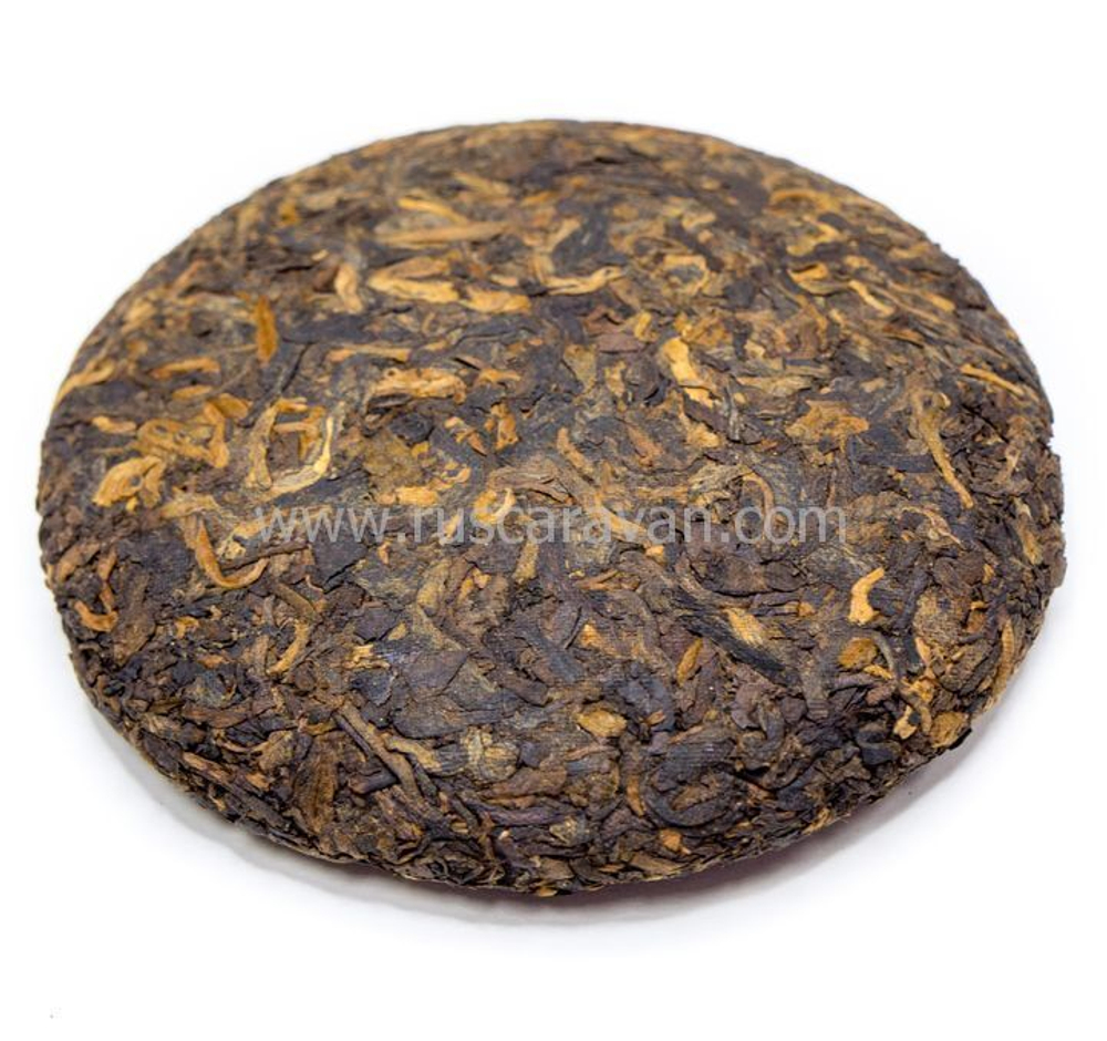 59268 Чай прессованный черный Пуэр Шу "Сэнчжун, Вкус Мэнхая", мини бин 100гр