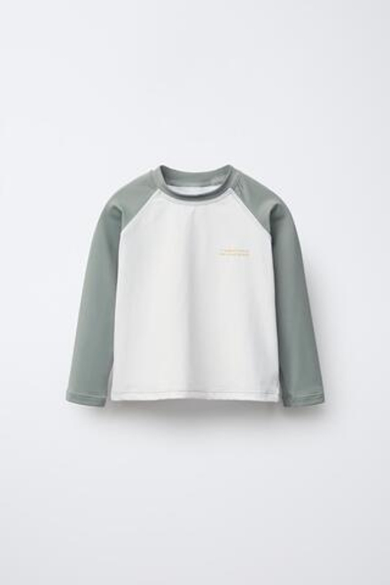 ZARA СПОРТИВНЫЙ ТОП С ПРИНТОМ «ВИШНЯ», ЭКРЮ