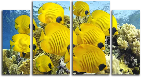 Модульная картина "Желтые рыбки"