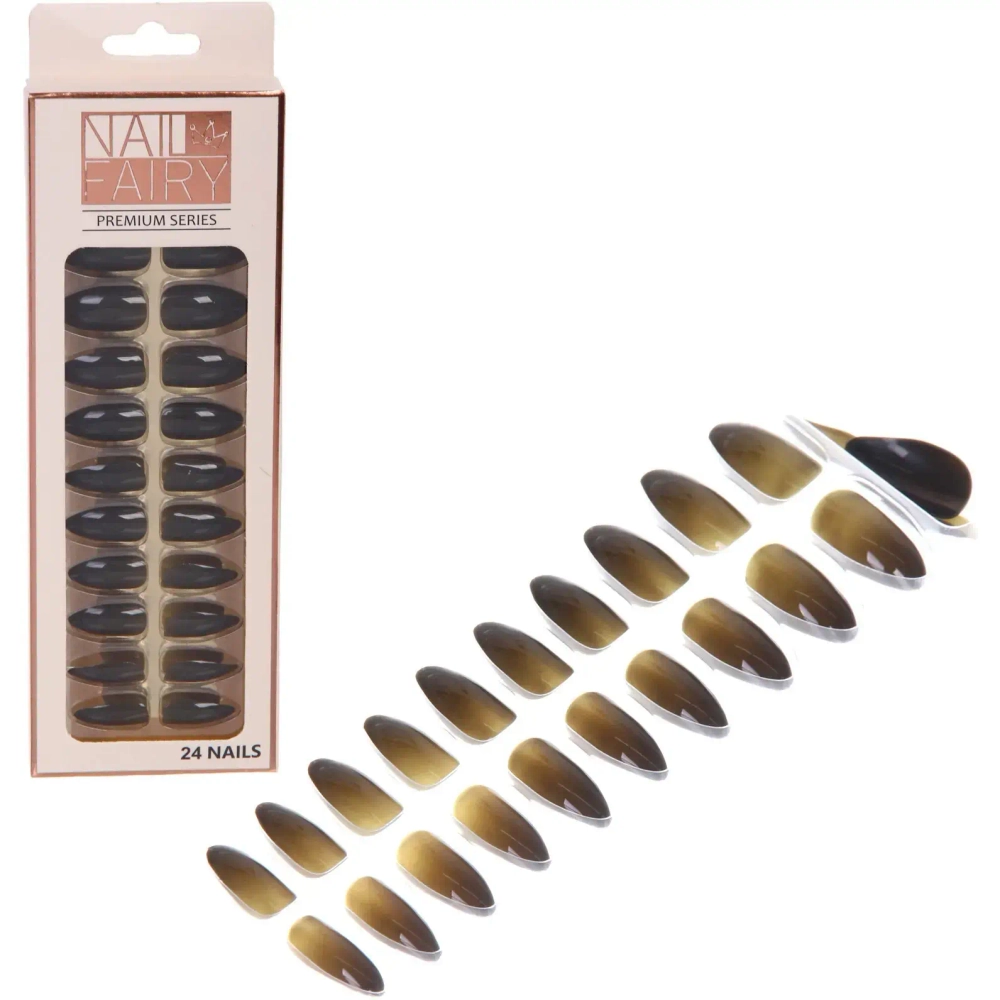 Ногти накладные на клеевых пластинах 24шт «ТЫПРЕКРАСНА!», цвет чернильные ночи, длина 3см