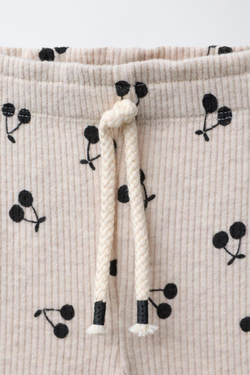 ZARA МЯГКИЕ РАСКЛЕШЕННЫЕ БРЮКИ С ПРИНТОМ, ПЕСОЧНЫЙ МЕЛАНЖ