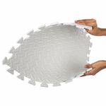 Коврик-пазл напольный 1,5х1 м, 6 шт., 50х50 см, толщина 1 см, серый, светло-серый, ЮНЛАНДИЯ, 664810