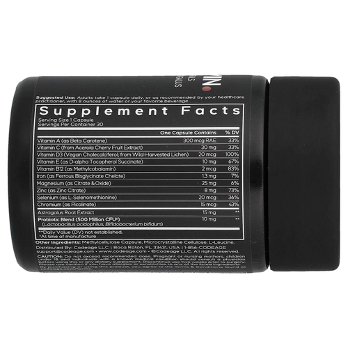 Codeage, мультивитамины для мужчин, 30 растительных капсул