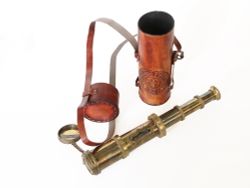 Nautical Подзорная труба в кожаном футляре