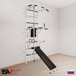 Шведская стенка Sv Sport 594 (Турник стандарт/Брусья/Стойка/Скамья/Канат/Кольца)
