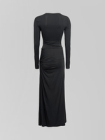 Платье by Gor 25191 длинное облегающее с разрезом сбоку