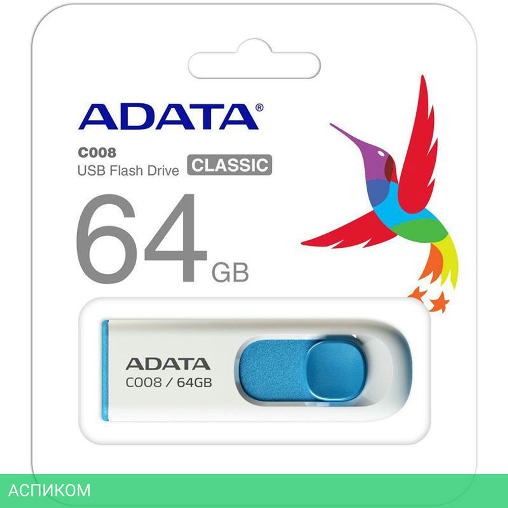 USB Flash-накопитель A-Data AC008-64G-RWE 64GB