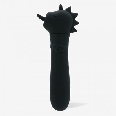 Вибропуля Unihorn Wild Spirit со стимуляцией язычком, чёрный