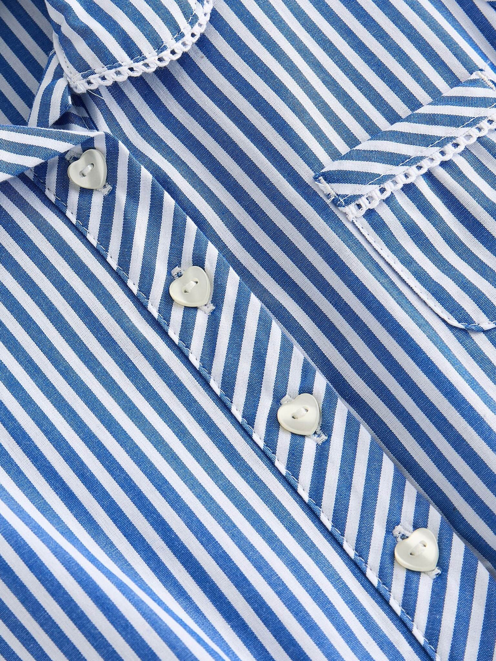 Платье школьное с воротником и поясом для девочки Next Q77-069, Голубой, Белый