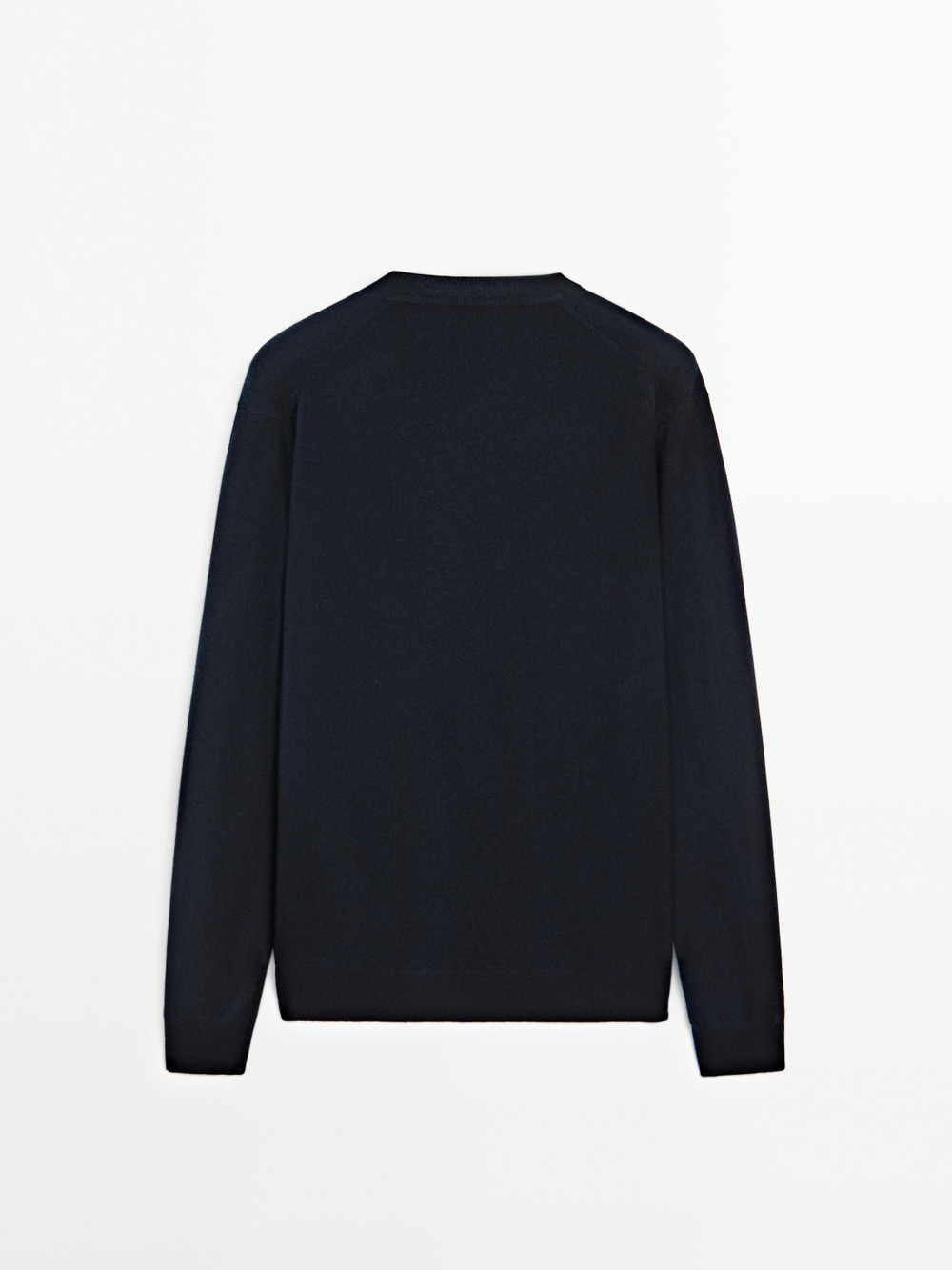 Massimo Dutti Свитер из смесовой шерсти с круглым вырезом, темно-синий