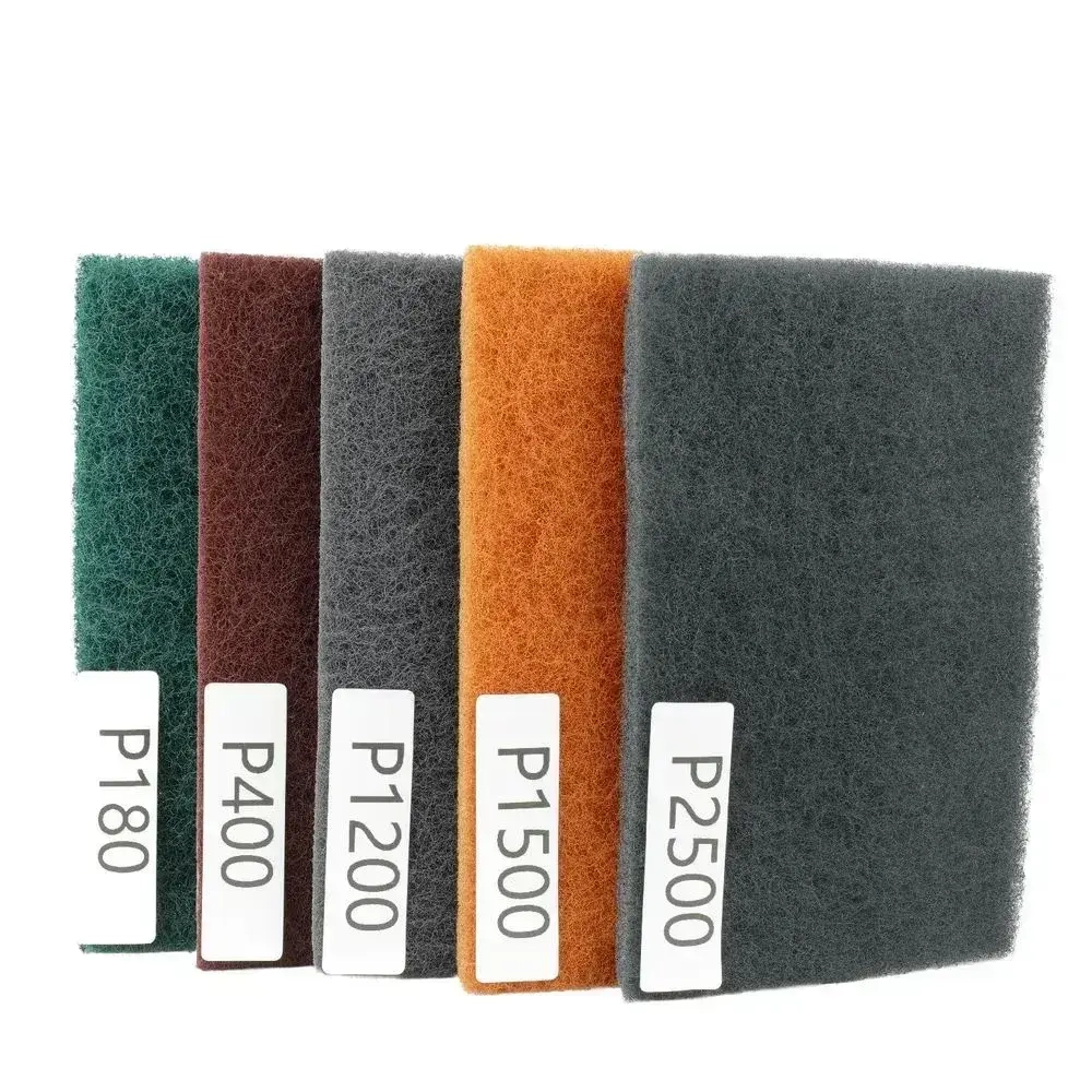 Набор шлифовальный войлок 5шт, P180, P400, P1200, P1500, P2500,115x180мм.,Набор листов нетканых шлифовальных
