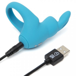 Виброкольцо Happy Rabbit синее