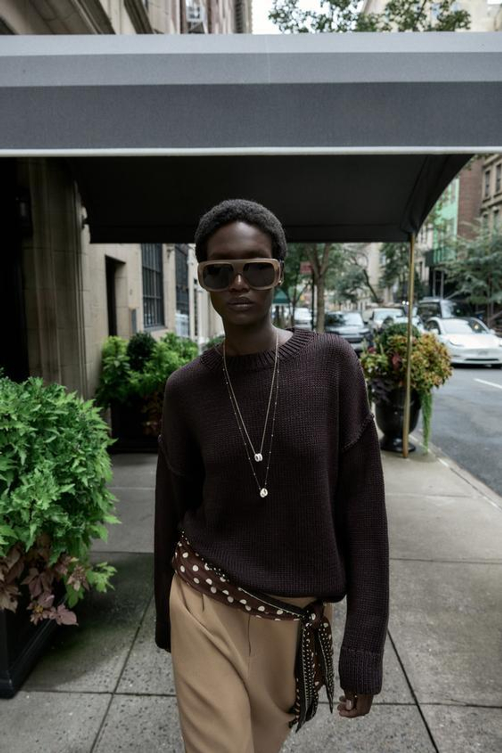 ZARA БРЮКИ CARROT С ЗАЩИПАМИ, РЫЖЕВАТО-КОРИЧНЕВЫЙ