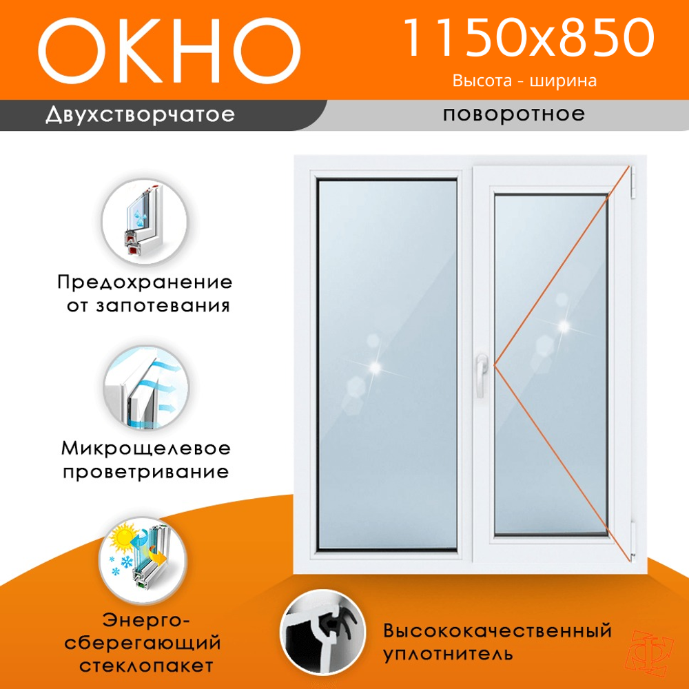 Пластиковое окно 1150 х 850 ТермА Эко