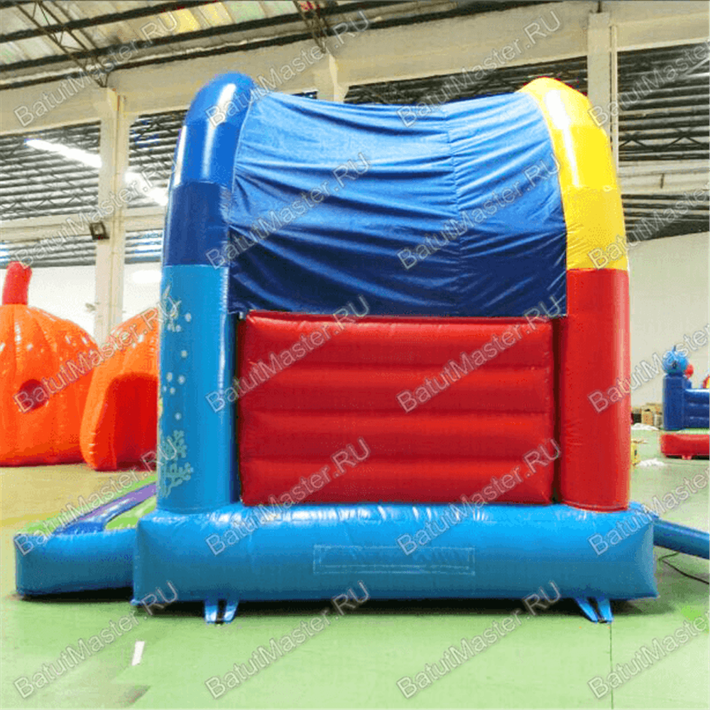 Коммерческий надувной батут "Синее море" с крышей