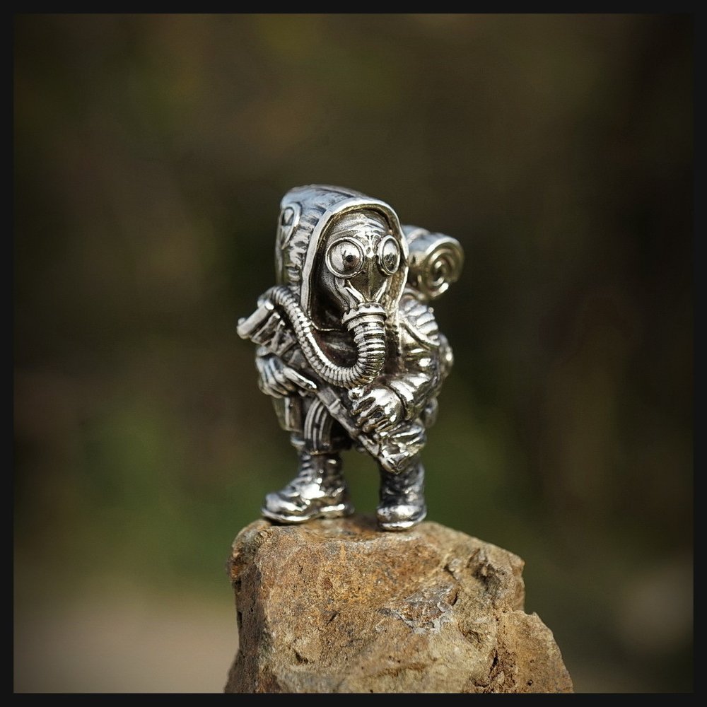 Бусина "Сталкер" для темляков или браслетов , мельхиор