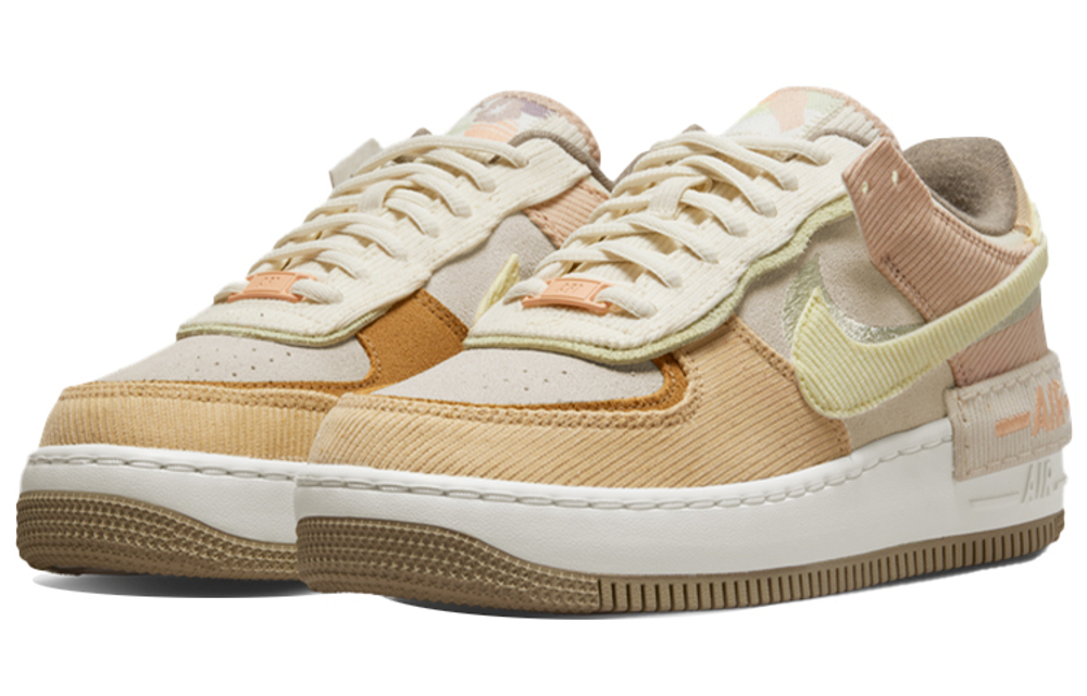 Nike Air Force 1 Shadow corduroy sports style non-slip wear-resistant low-top sneakers women's coconut milk color