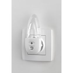 Ночник - светильник светодиодный ЭРА NN-619-LS-W в розетку с датчиком освещенности белый