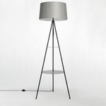 Citilux Рейнер CL806022 Торшер чёрный со столиком и серым абажуром