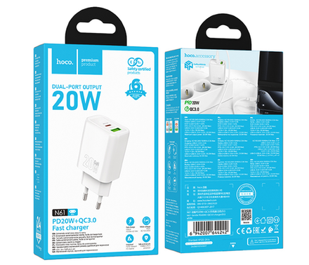 N61 Gentle PD20W+QC3.0 charger(EU)