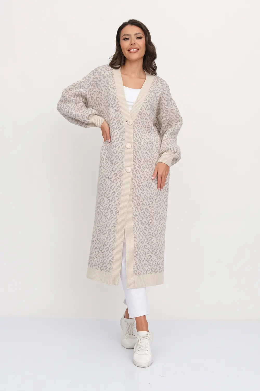 Кардиган И 016/беж-молочный