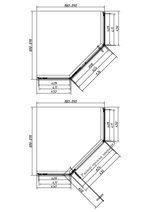Душевой уголок Слим-Н (Slim-N) Vincea VSP-4SN900CLG, 900*900, брашированное золото, стекло прозрачное
