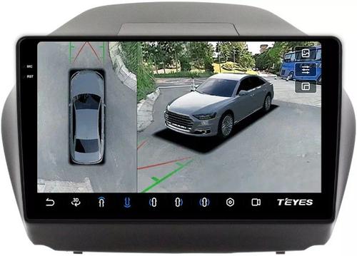 Магнитола для Hyundai iХ35, Tucson 2 2009-2015 (без штатного усилителя) - Teyes CC3-2K-360 монитор 10.36" 2K QLED на Android 10, Быстрая, CarPlay, 4G SIM-слот, 4 камеры в комплекте