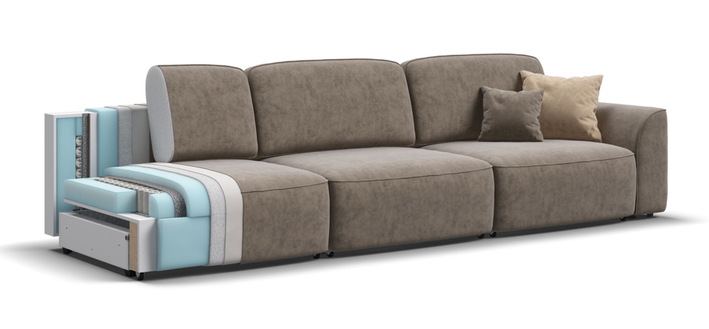 Диван Кинг Макс Велюр Велюр Роял тауп