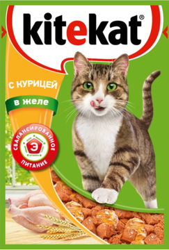 Kitekat пауч курица в желе  85г