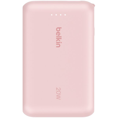 BELKIN 10k PD20w Integrated USB-C Cable Power Bank, Pink