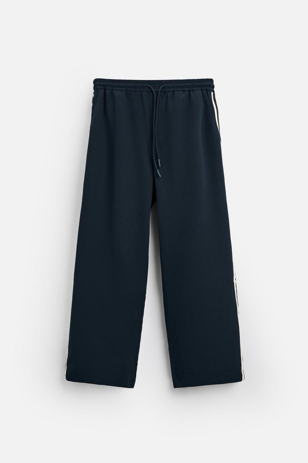 ZARA БРЮКИ ИЗ ВЫСОКОТЕХНОЛОГИЧНОЙ ТКАНИ С ЛАМПАСАМИ, МОРСКОЙ ТЕМНО-СИНИЙ