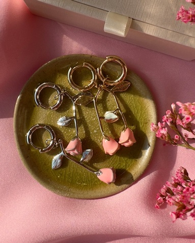 Серьги Крупные розы