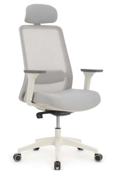 Кресло Work W-218C WHITE Светло-серый