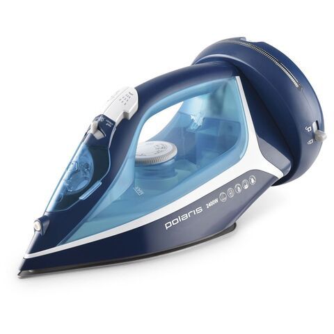 Утюг Polaris, PIR 2444K, 2400 Вт, керам, вер.отпар, сист самооч, мер ст, 1.8 м, син,бел