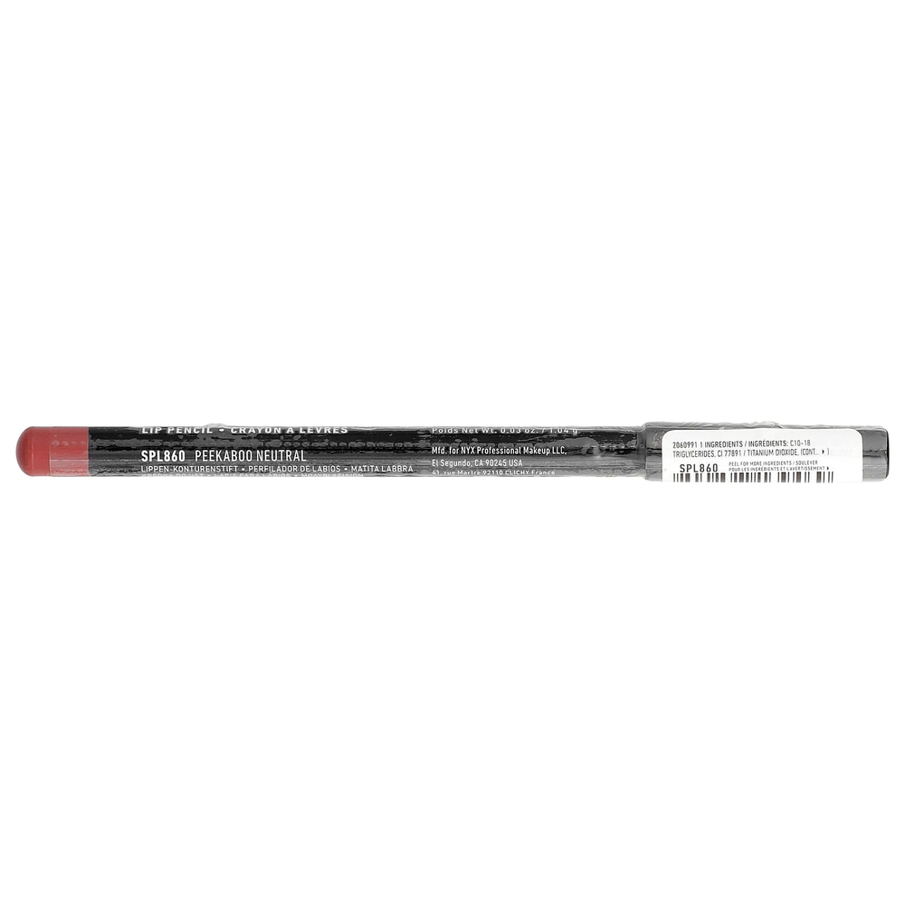 NYX Professional Makeup, Slim Lip Pencil, оттенок 860 Peekaboo Neutral, 1,04 г (0,03 унции)