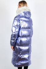 Пальто DIEGO M 818 светлое фиолетом, двустороннее, кроликом