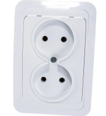 Двойная розетка без заземления, белая Makel Mimoza 12017