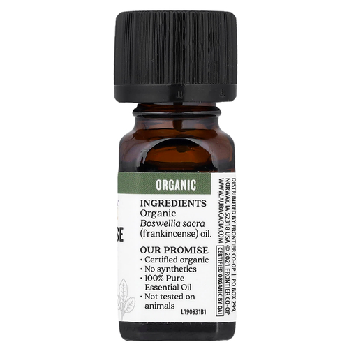 Aura Cacia, чистое эфирное масло, органический ладан, 7,4 мл (0,25 жидк. унции)