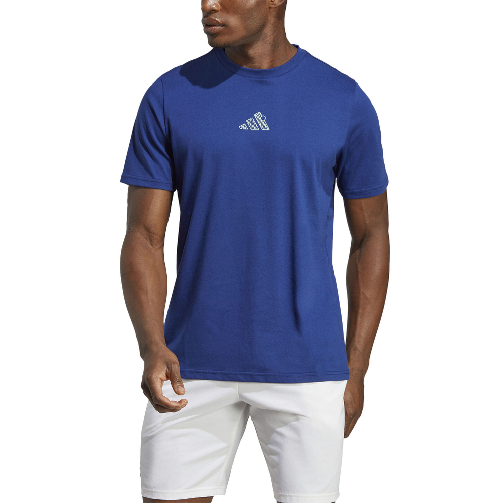Мужское теннисное поло adidas Graphic T-Shirt Men - Dark Blue, Green